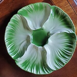 MCM Cabbage Divided Platter Green 12"